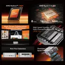 SOYO S4PLUS Mini PC Ryzen 7 H 255 (8 cœurs / 16 threads, jusqu'à 4,9 GHz) Mini ordinateur de bureau 24 Go LPDDR5 RAM 512 Go SSD PCIe 3.0, Micro PC Windows 11 Pro Radeon 780M/6 x USB 3.2/1 x LAN 2,5 G/4K à 120 Hz image 2