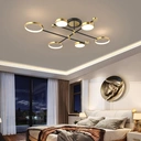 Homary Modern Gold Semi Flush Mount Light LED Ring Ceiling Light image 2