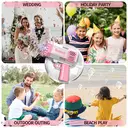 Children's 40-Hole Outdoor Toy Foam Maker with Lights and Bubble Machine - Pink and White image 3