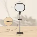 HOMCOM Lampe de bureau LED lampe de table dimmable 5 modes de couleur 10 niveaux de luminosité, protection des yeux, tête orientable, hauteur ajustable, minuterie, port USB, support téléphone, noir image 2