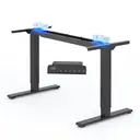 FLEXISPOT in hoogte verstelbaar bureauframe, elektrische bureaupoten met dubbele motoren, LED-hoogtedisplay en 4 geheugenstanden, verstelbaar bureauframe E1 PRO, zwart image 0