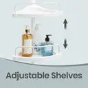 Ochama x SONGMICS Bathroom Storage Rack, Adjustable 4-Tier Corner Shelf for Shower, Organiser for Bathroom, White image 5