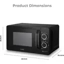 Tower T24042BLK Manual Microwave with Sleek Mirror Door, 800W, 20L, Black & Chrome image 4