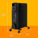 abode Portable Oil‑Filled Radiator 2000W - Black, AOFR9003B image 3