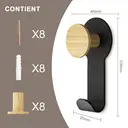 KAPANOU Lot de 8 porte-manteaux muraux en bois avec support métallique robuste - Noir image 5