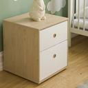 Junior Vida Bedside Table Neptune 2 Drawer White/Oak Effect image 6