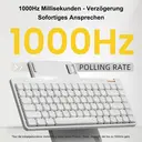 Lofree Lite84 Bürotastatur – 84 Tasten, 75% Layout, Tri-Mode-Anschluss (Bluetooth 5.4 / 2,4G / kabelgebunden), flache lineare Schalter, 2000-mAh-Akku, Volumenroller, Weiß, OE921 image 7