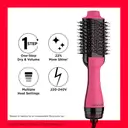Revlon One Step Volumiser, Electric Hair Brush, Electric Comb, 2-in-1 Styling Tool RVDR5222VUK, for Mid to Long Hair, Rose Pink image 2