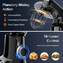 Honinst Stand Mixer, 6.5QT 10-Speed Tilt-Head Electric Stand Mixer, 3-In-1 Kitchen Mixer with Bowl, Dough Hook, Whisk and Beater, Food Mixer for Baking, Cake and Most Home Cooks image 3