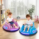Costway Voiture électrique pour enfants 12 V, rotation à 360 degrés, avec musique, lumières et télécommande, violet image 4