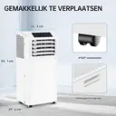 Humhold 9000 BTU mobiele airconditioner, 2,6 kW compacte 3-in-1 AC-unit, koelt tot 33 m², ontvochtiger & ventilator, stille slaapstand, 24-uurs timer, inclusief universeel raamkit image 9