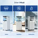 【Sommer-Aktion】Humhold 9000 BTU Tragbarer Klimaventilator, 2,6 kW 3-in-1 Klimaanlage für Räume bis zu 30 m², mit Kühlen, Entfeuchten & Ventilator-Modus, Leiser Schlafmodus, 24-Stunden-Timer, Inklusive Fenster-Set image 3