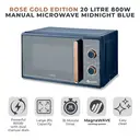 Tower Cavaletto Manual Microwave - Midnight Blue & Rose Gold, 20L, 800W, with 5 Power Levels & 35 Minute Timer, T24038MNB image 1