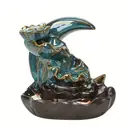 JU7CER Brûleur d’encens en céramique à émail changeant en forme de lotus image 3