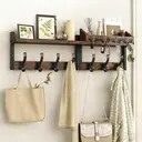 JU7CER Kitchen and bathroom storage hanging rack Wall-mounted Kitchen & Bathroom Storage Rack, Multifunctional Storage Hanger, Modern Style, Multifunctional Hook Rail 43 centimeters in length Ideal for Home image 2