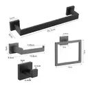 JORDAN&JUDY 5-Piece Black Towel Rack Set, Bathroom Storage, Stylish & Functional image 6