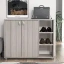 Galano Hansel 12 Pairs Cabinet – 2 Door Storage Unit, Modern Organizer for Hallway – Warm Grey Oak image 2