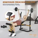 SPORTSOUL Banc d'haltérophilie réglable avec développateur de jambes et rangement pliable, convient aux barres de 6' et 7', équipement de gym pour la maison et le commercial image 2