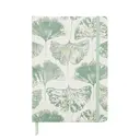 Jubiluu Carnet ligné A5 à couverture rigide en tissu avec marque-page et élastique - Ginkgo Imprint image 0