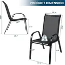 4pcs Gartenstühle Stapelstuhl Camping Hochlehner Terrassenstuhl Textilene Stahlgestell für Gärten Balkone Restaurants 150 kg Belastbar 54 x 69 x 93cm Schwarz Schwarz image 2