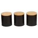 Maison by Premier Set Of Three Alton Black Cannisters image 1