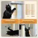 PAWZ Road Arbre à chats de plusieurs étages avec hamac, niche, paniers griffoir et 13 poteaux en sisal de 11 cm de diamètre, beige - 170 cm image 4