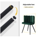 CLIPOP Velvet Dining Chairs Set of 2 Vanity Chair with Petal Back and Metal Legs, Modern Makeup Chair for Bedroom Dressing Table Kitchen Living Room green 45*47*82cm image 4