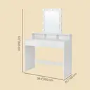 Ochama x SONGMICS Dressing Table, LED Lights with Adjustable Brightness, Vanity Table with Mirror, 2 Drawers and 3 Compartments, Makeup Table, Modern, White image 2
