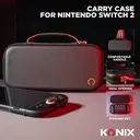 Konix Housse de protection et transport Carry Bag console Nintendo Switch 2 - Filet rangement accessoires - 8 compartiments jeux - Noir image 4