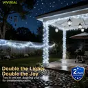 VIVREAL 2 Stück Solar-Kupferdraht-Lichterketten – 8 m (26 ft) 80 LEDs, kaltweiß, wasserdichte Outdoor-Lichterketten für Garten, Terrasse & Feiertagsdekoration, Neujahrsverkauf, Top-Geschenkideen image 4