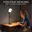 HOMCOM Lampe de bureau LED lampe de table dimmable 5 modes de couleur 10 niveaux de luminosité, protection des yeux, tête orientable, hauteur ajustable, minuterie, port USB, support téléphone, noir image 5