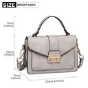 Miss Lulu Leather Look Midi Cross Body Bag for Women, Shoulder Handbag with Adjustable Strap, Elegant Wedding Guest Purse grey image 3