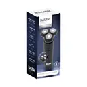 Bauer Rechargeable Wet and Dry Rotary Shaver, Triple Floating Heads, USB Charging, Wet and Dry Use, Black and Chrome image 1