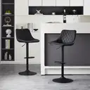 CLIPOP Swivel Bar Stools Set of 2 Faux Leather Padded Breakfast Dining Stools with Height Adjustable and Footrest, High Back Pub Stools for Kitchen Counter Island, Black image 1