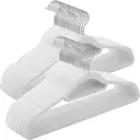 Velvet Hanger, 42.7x22x0.6cm, Silver and White, Set of 50 image 0