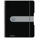 herlitz Spiralblock für unterwegs A5, 80 Blätter, Schwarz, kariert, Speziallineatur image 0