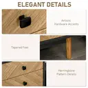 HOMCOM Drawer Chest Herringbone 5 Drawers Black/Oak Effect image 7