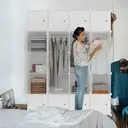 XINZI Système d'étagères de garde-robe DIY avec étagère à chaussures et tringle à vêtements, armoire pliante portable 20 cubes, beige image 9