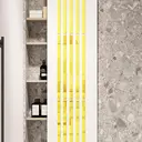 10pcs PVC mirror stickers, vertical stripes, gold-colored, self-adhesive, multi-piece pack, minimalist decorative splicing mirror for living room and bathroom,gold,5*35cm image 0