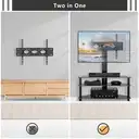 Corner TV Stand for 32-70 inch LED LCD OLED Plasma Flat Curved TVs, Height Adjustable TV Cabinet With Bracket up to 40kgs, Swivel TV Floor Stand with Tempered Glass Shelves Max VESA 600x400mm image 9