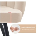 CLIPOP Velvet Dining Chairs Set of 2 Vanity Chair with Petal Back and Metal Legs, Modern Makeup Chair for Bedroom Dressing Table Kitchen Living Room Cream 45*47*82cm image 1