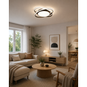 LED Deckenlampe Ø53cm,Dimmbar mit Fernbedienung für Wohnzimmer 62W 3000-6500k, LED fest integriert, Modern Runde Wohnzimmer Schlafzimmer Arbeitszimmer Esszimmer Dekoration Lampen, Mit Speicherfunktion.Lichtfarbe- und Helligkeit einstellbar Schwarz image 4