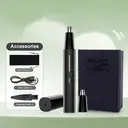 MSN Ear and Nose Hair Trimmer Clipper for Men & Women – Waterproof, Touch Control, USB-C Rechargeable, Long Battery Life, Compact Grooming Kit – H3, Black image 0