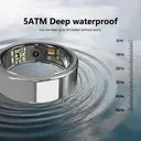 FitAlly Smart Ring Fitness Tracker, Titanium Health Monitoring Ring with Heart Rate, Blood Oxygen, Sleep Tracker & HRV, Activity & Calorie Tracking, Bluetooth 5.1 Smart Ring for iOS & Android, Silver Size 8 image 6