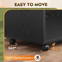 DEVAISE Rolling Container with 3 Drawers and Open Shelves, Mobile Filing Cabinet with Wheels, Printer Table for DIN A4/Legal/Letter, Lockable Cabinet for Office and Home Office, balck image 5