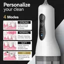 Sunluxy Portable Wireless Water Flosser – 140PSI High-pressure Pulsed Water Stream, 4 Modes, 260ml Detachable Tank, 50-Day Battery Life, Smart Memory Function, Equipped with 3 Types of Nozzles, Lightweight Design for Travel, L5 White image 3