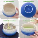 TEANAGOO 7-Piece Blue Matcha Whisk Set with Fuji Design Ceramic Bowl, Scoop & Sifter image 4