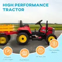 HOMCOM Kids Electric Car, 12V Electric Ride on Tractor and Trailer with Detachable Trailer Remote Control, USB, Horn, Lights, image 3