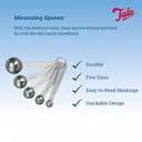Tala Stainless Steel Measuring Spoons, 5 Piece Set for Measuring Dry and Liquids with Clear and Easy to Read makring on Each sppon to Know The measurment image 2