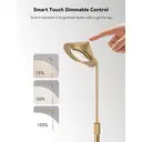 Tubicen Goldene Stehlampe, oben und unten 150° drehbar & höhenverstellbar, 3-stufige Touch-Dimmfunktion, moderne Stehlampe, Eck-Stehlampe für Schlafzimmer, Büro, Lesen, Nähen & Basteln image 4